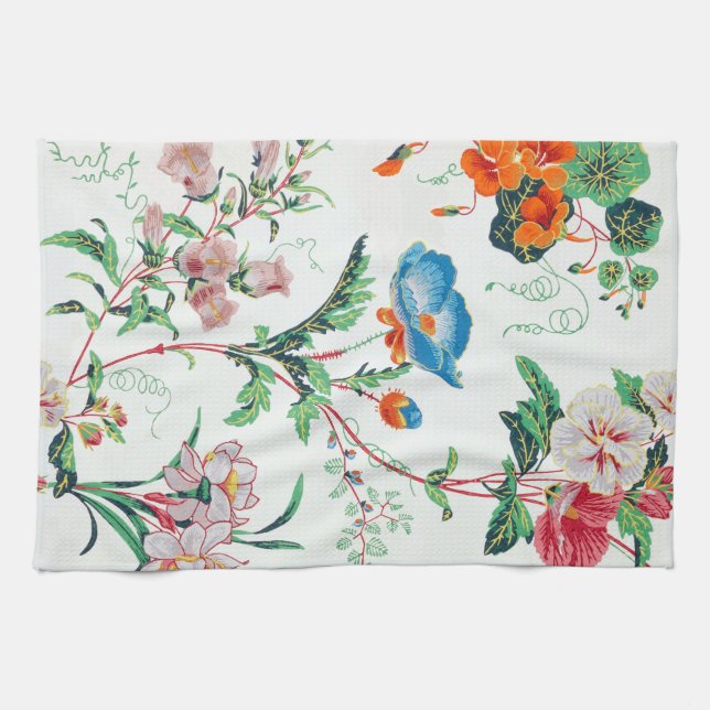 Frankrike 1830 Blommor Botaniska Vildblommor Kökshandduk (Horisontell)