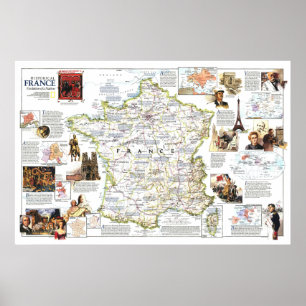 " Frankrike: 1989 Historiskt KARTA ... Poster