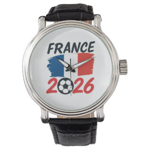 Frankrike 2026 Fotboll Fan Design Flagga Färger Armbandsur