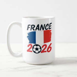 Frankrike 2026 Fotboll Fan Design Flagga Färger Kaffemugg