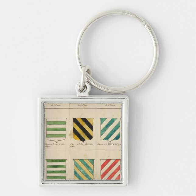Frankrike 22 fyrkantig silverfärgad nyckelring (Framsidan)