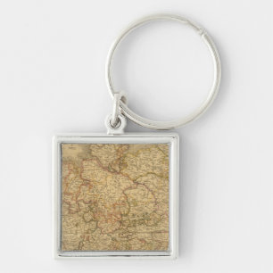 Frankrike 23 fyrkantig silverfärgad nyckelring