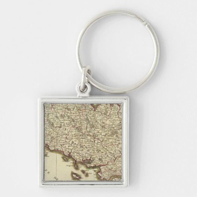 Frankrike 8 fyrkantig silverfärgad nyckelring (Framsidan)