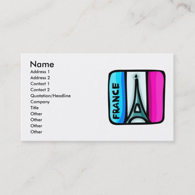 Frankrike Affärskort Visitkort (Framsida)