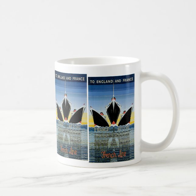 Frankrike Afloat - Poster Fransk Line Kaffemugg (Höger)