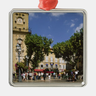 Frankrike, Aix en Provence, La Place de la Maire Julgransprydnad Metall