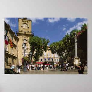 Frankrike, Aix en Provence, La Place de la Maire Poster