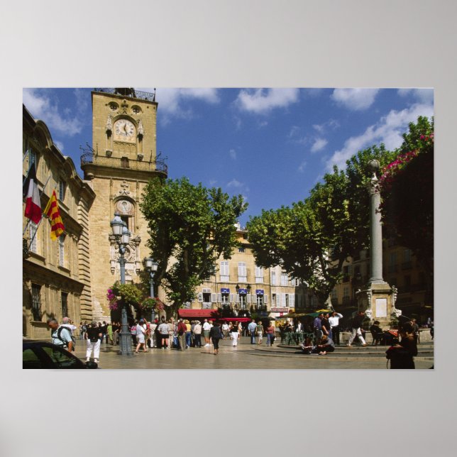 Frankrike, Aix en Provence, La Place de la Maire Poster (Framsidan)