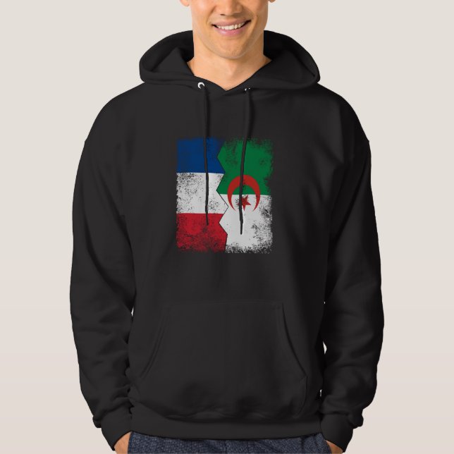 Frankrike Algeriet Flaggor Halva Förenade kungarik Hoodie (Framsida)