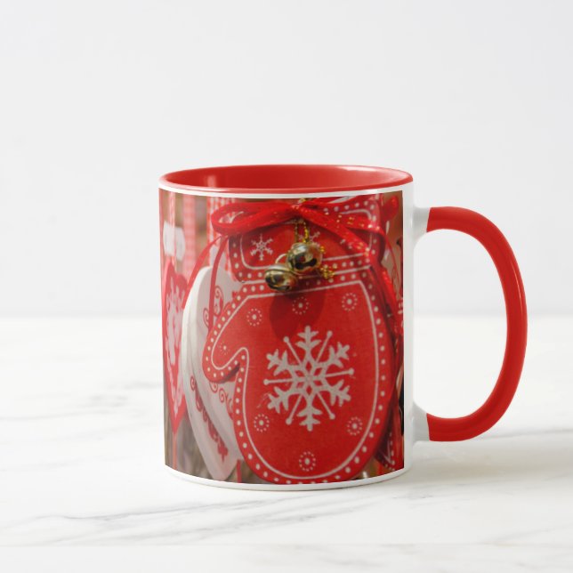 Frankrike, Alsace, Colmar. Julmarknad Mugg (Höger)