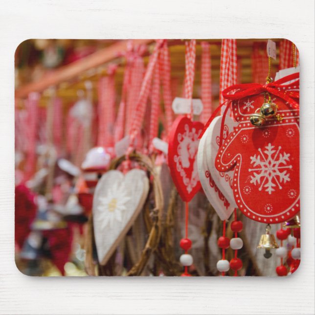 Frankrike, Alsace, Colmar. Julmarknad Musmatta (Framsidan)