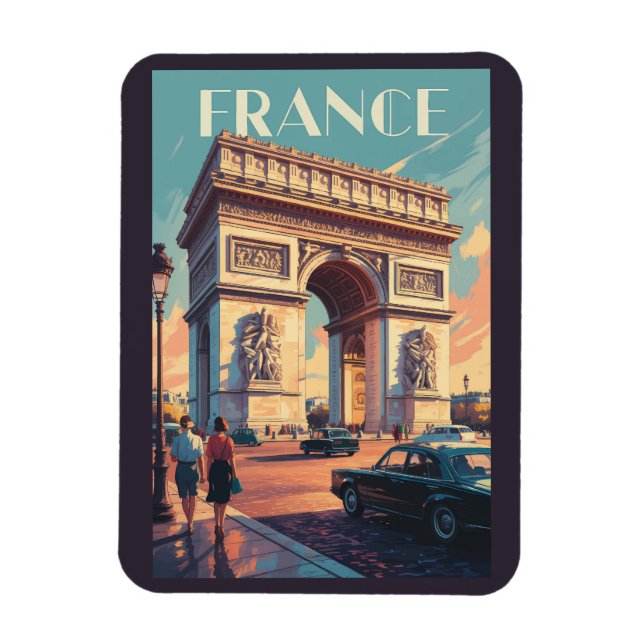 Frankrike Arc de Triomphe Resa Konst Vintage Magnet (Vertikal)