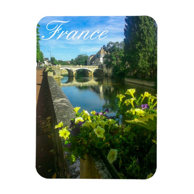 Frankrike Architecture Cityscape Street Stone Brid Magnet (Vertikal)