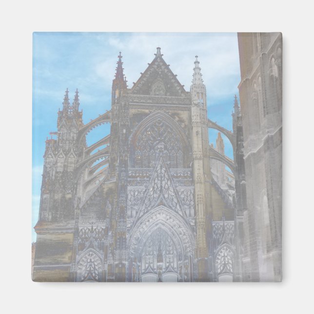 Frankrike Architecture Fransk Cathedral Magnet (Framsidan)