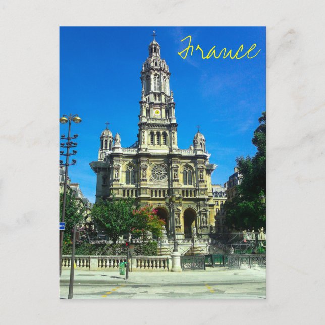 Frankrike Architecture Fransk Cathedral Paris Vykort (Framsida)
