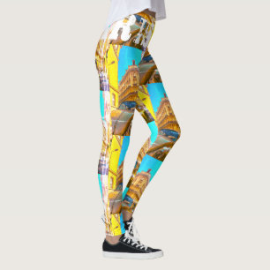 Frankrike Architecture Fransk Street Old Car Paris Leggings