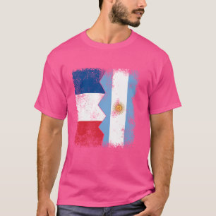 Frankrike Argentina Flaggor Halv Storbritannien Ar T Shirt