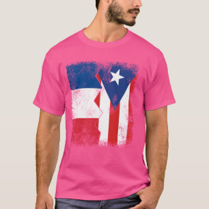 Frankrike Argentina Flaggor Halva Puerto Rican Fra T Shirt
