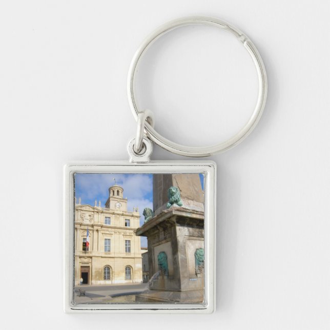 Frankrike, Arles, Provence, Place de la Fyrkantig Silverfärgad Nyckelring (Framsidan)