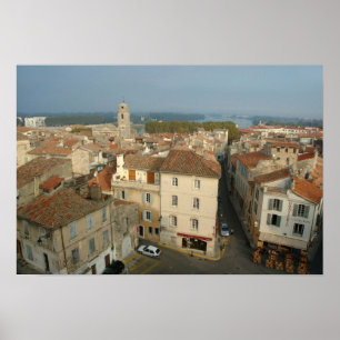 Frankrike, Arles, Provence, stadsvy från Poster