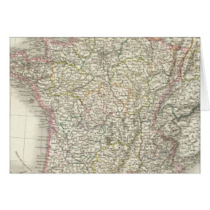 Frankrike Atlas Karta 2 Hälsningskort