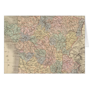 Frankrike Atlas Karta Hälsningskort