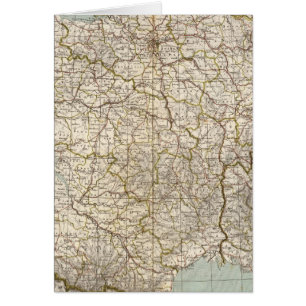 Frankrike Atlas Karta Hälsningskort