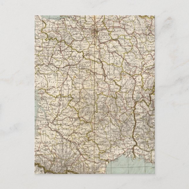 Frankrike Atlas Karta Vykort (Framsida)