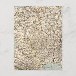 Frankrike Atlas Karta Vykort