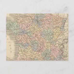Frankrike Atlas Karta Vykort