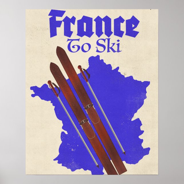 Frankrike att åka skidor poster (Framsidan)