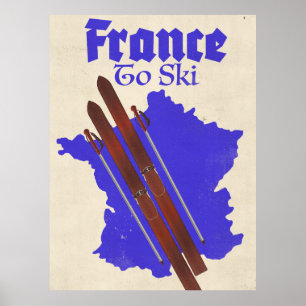 Frankrike Att Ski Poster