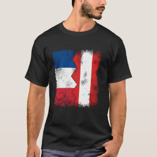 Frankrike Austria Flaggor Halvösterrikisk Fransk R T Shirt