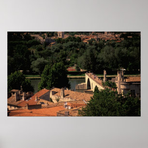 Frankrike, Avignon, Provence. Pont St, Benezet. Poster