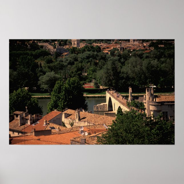 Frankrike, Avignon, Provence. Pont St, Benezet. Poster (Framsidan)