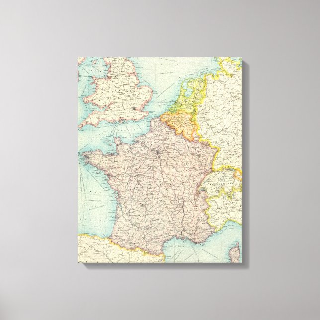 Frankrike, Belgien och Nederländerna Canvastryck (Framsida)