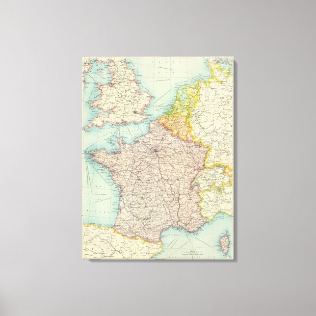 Frankrike, Belgien och Nederländerna Canvastryck (Framsida)