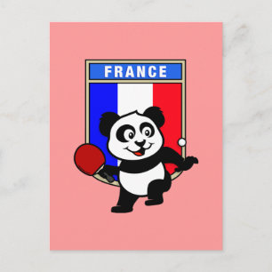Frankrike Bord Tennis Panda Vykort