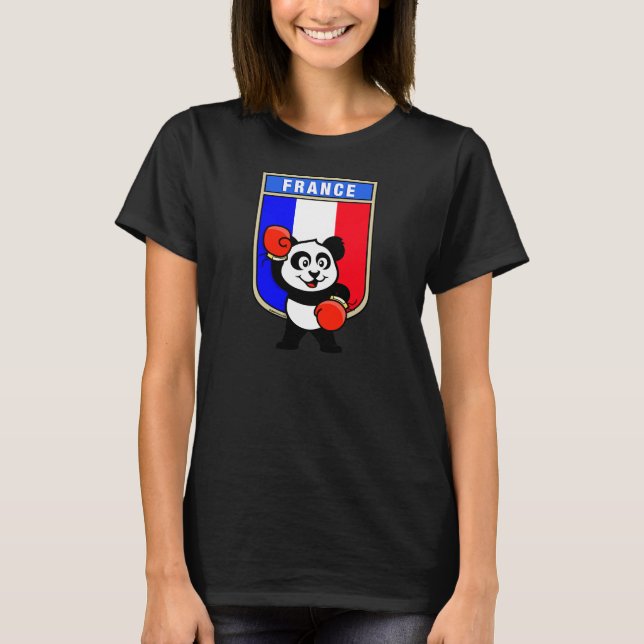 Frankrike Boxing Panda T-shirt (Framsida)