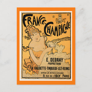 Frankrike Champagne Vintage Drink Vykort