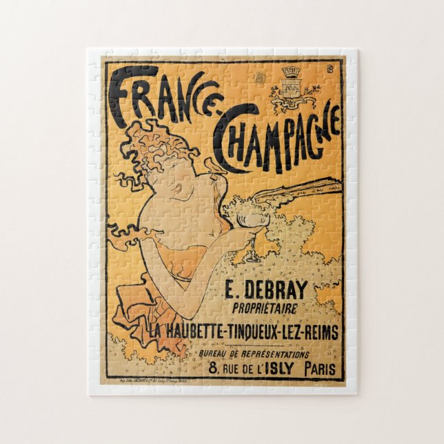 Frankrike Champagne Vintage Vin Drink Pussel (Vertikal)