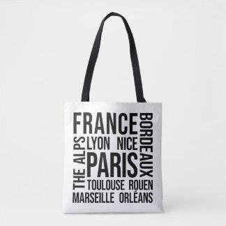 Frankrike Cities Ord Art - Paris Travel Tygkasse