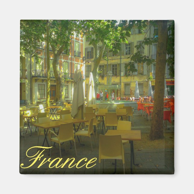 Frankrike Cityscape Cafe Restaurant Architecture Magnet (Framsidan)