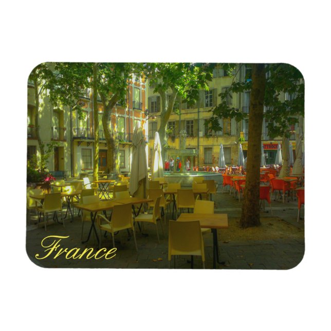 Frankrike Cityscape Cafe Restaurant Architecture Magnet (Horisontell)