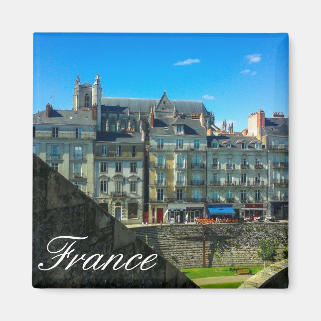 Frankrike Cityscape Street Byggnad View Magnet (Framsidan)