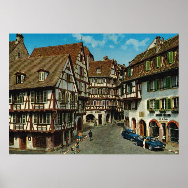Frankrike, Colmar, Alsace, halvtidsstyrda hus Poster (Framsidan)