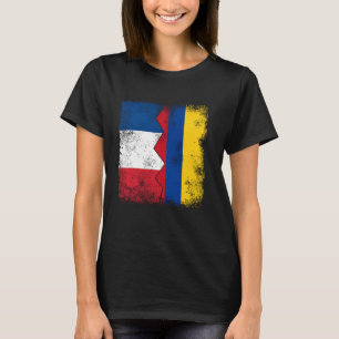 Frankrike Colombia Flaggor Halvargentinsk Fransk R T Shirt
