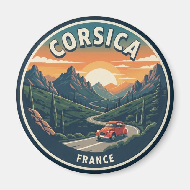 Frankrike Corsica Travel Magnet (Framsidan)