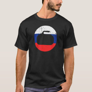 Frankrike Curling Fransk Flagga Stone Sport Curler T Shirt