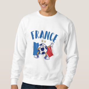 Frankrike Dabbing Soccer Ball Flagga 2 stjärnor Lång Ärmad Tröja